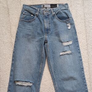 Levi's Silver Tab 94 Baggy Jeans Blue Distressed Women's 28